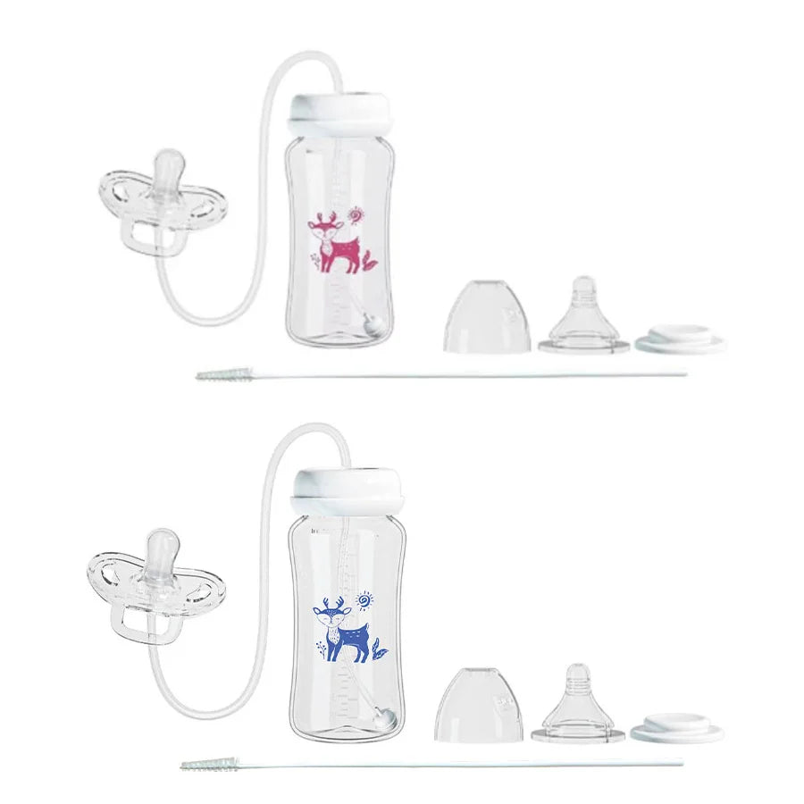 Smart 3-in-1 Baby Feeding Bottle – 300ml BPA-Free Hands-Free Anti-Colic Milk Bottle with Flexible Tube System