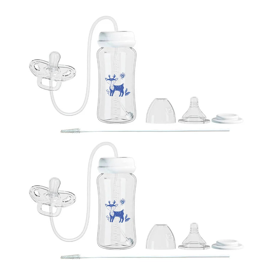 Smart 3-in-1 Baby Feeding Bottle – 300ml BPA-Free Hands-Free Anti-Colic Milk Bottle with Flexible Tube System