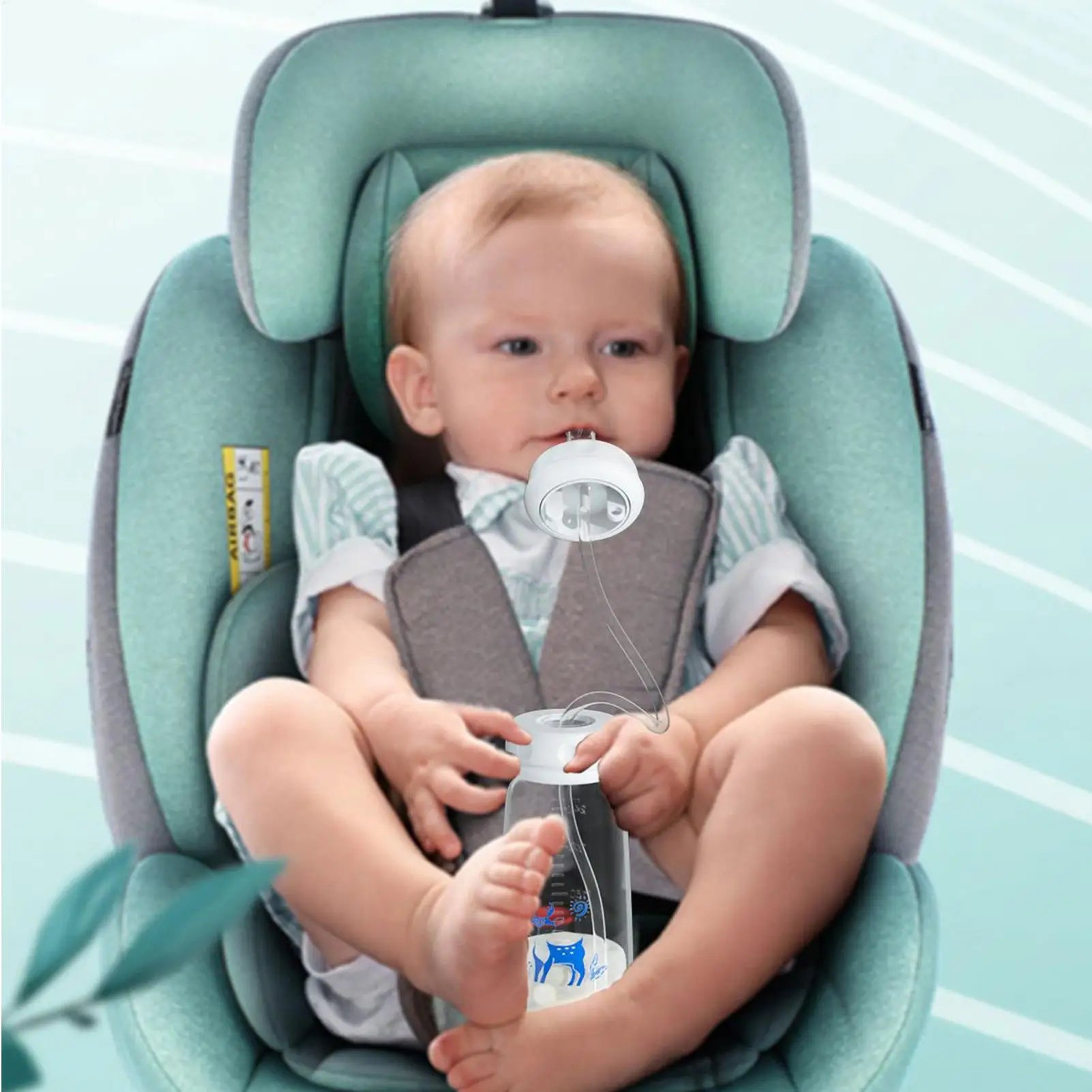 3-in-1 Baby Feeding Bottle – 240ml Wide Neck Anti-Colic Milk Bottle with Pacifier & Hands-Free Gravity Ball Design