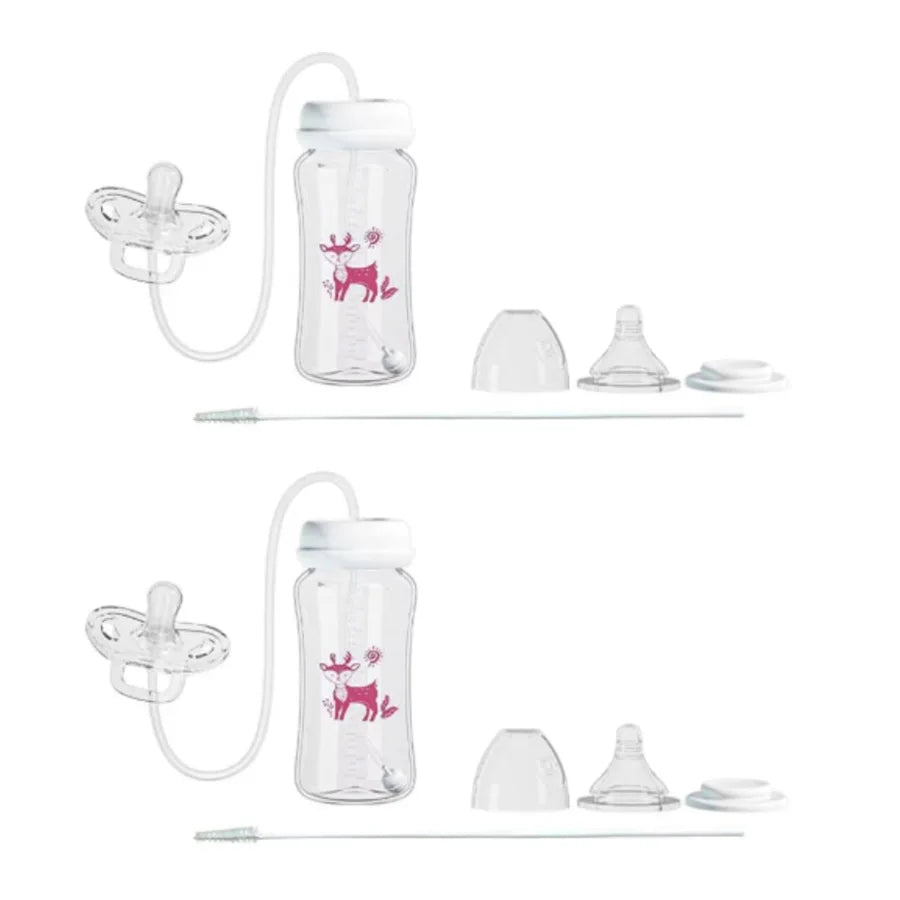Smart 3-in-1 Baby Feeding Bottle – 300ml BPA-Free Hands-Free Anti-Colic Milk Bottle with Flexible Tube System