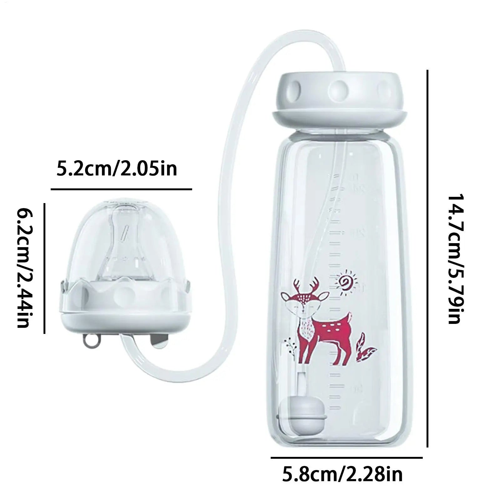 3-in-1 Baby Feeding Bottle – 240ml Wide Neck Anti-Colic Milk Bottle with Pacifier & Hands-Free Gravity Ball Design